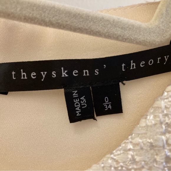 Theory sleeveless tweed dress in ivory - Picture 3 of 5